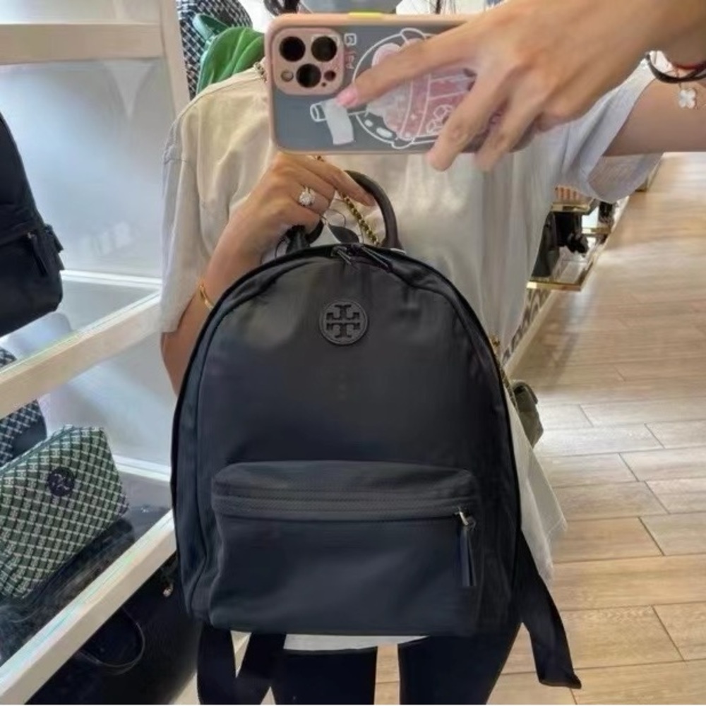 New!Tory Burch Black Nylon Backpack - Picture 5 of 6